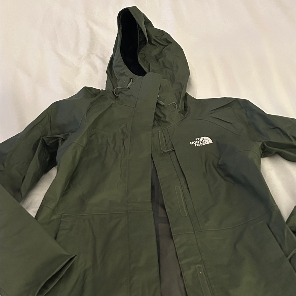 The North Face Olive Green Rain Jacket